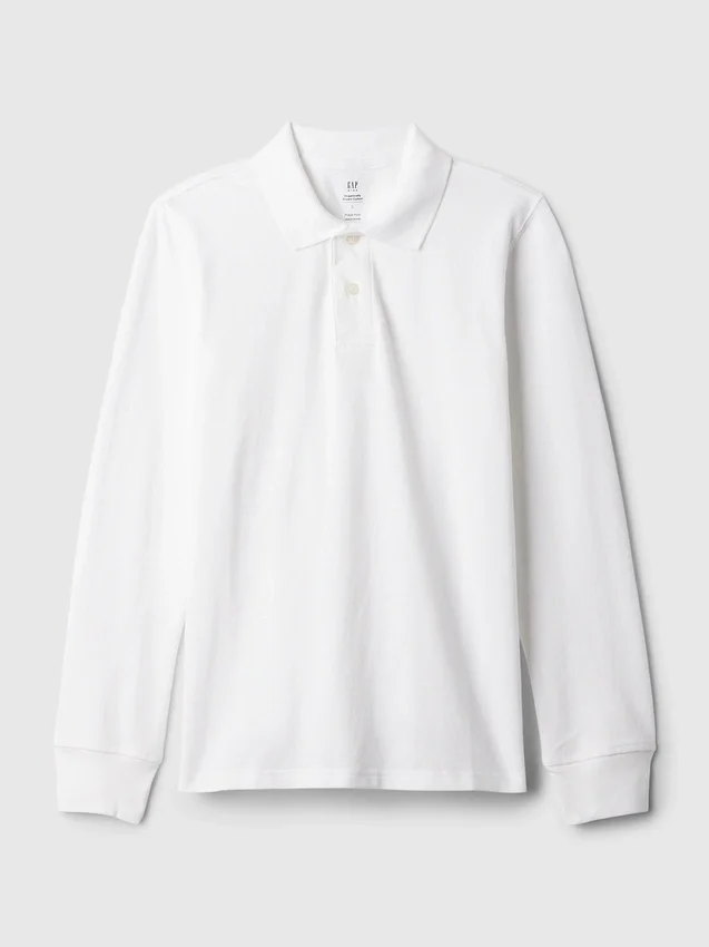 Camisas de uniforme de algodón orgánico para niños
