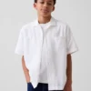 Camisas de vacaciones holgadas de lino y algodón para niños