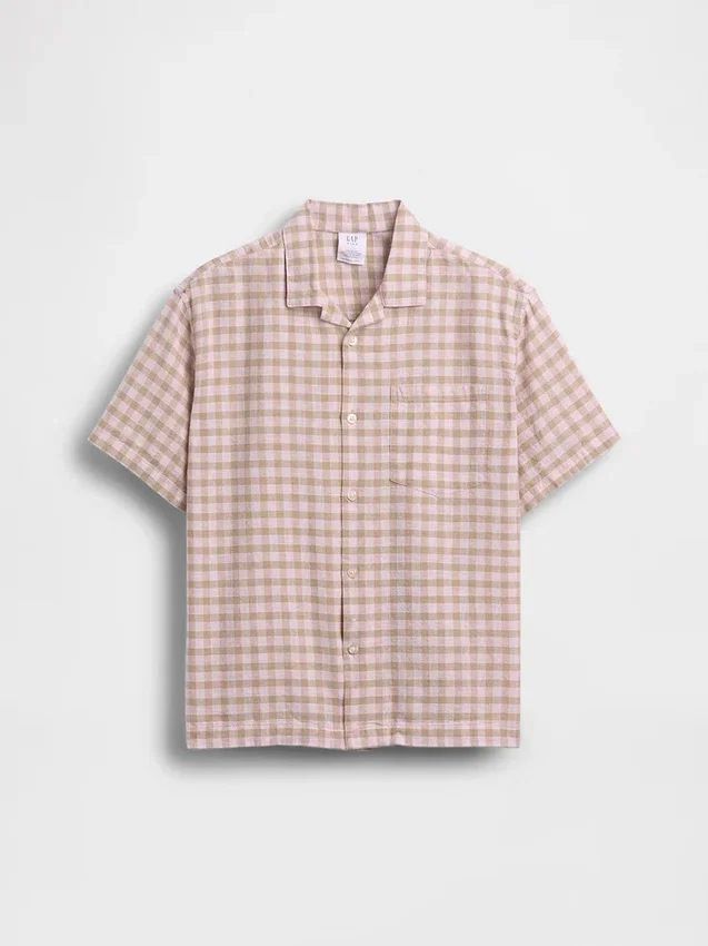 Camisas de vacaciones holgadas de lino y algodón para niños