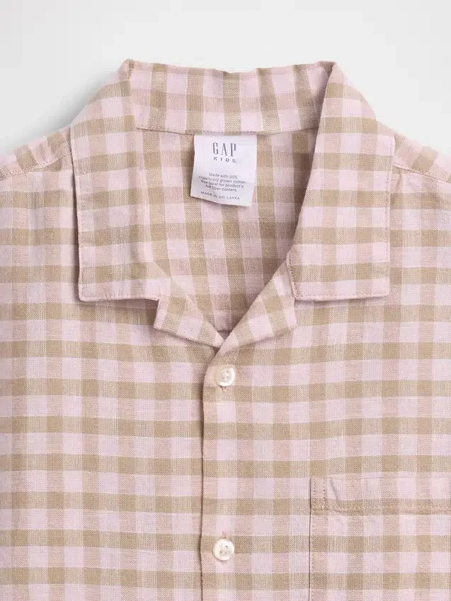Camisas de vacaciones holgadas de lino y algodón para niños