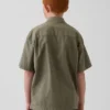 Camisas de vacaciones para niños, de algodón seersucker texturizado y corte holgado