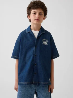 Camisas de vaquero holgadas para niño con el logotipo de New York
