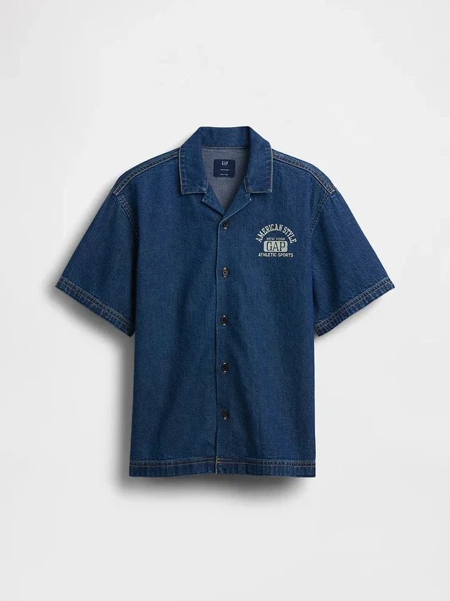 Camisas de vaquero holgadas para niño con el logotipo de New York