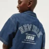 Camisas de vaquero holgadas para niño con el logotipo de New York