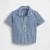 Camisas grandes de denim a cuadros vichy para bebés y niños pequeños