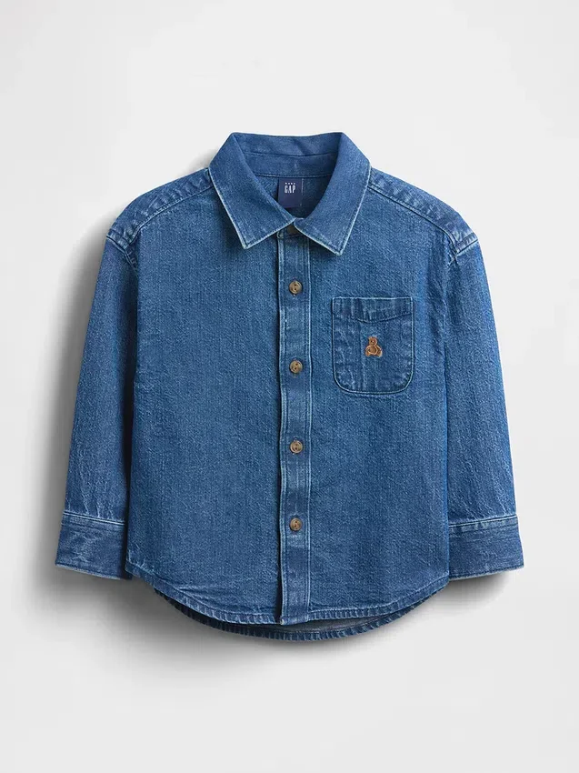 Camisas grandes de vaquero para bebés y niños pequeños