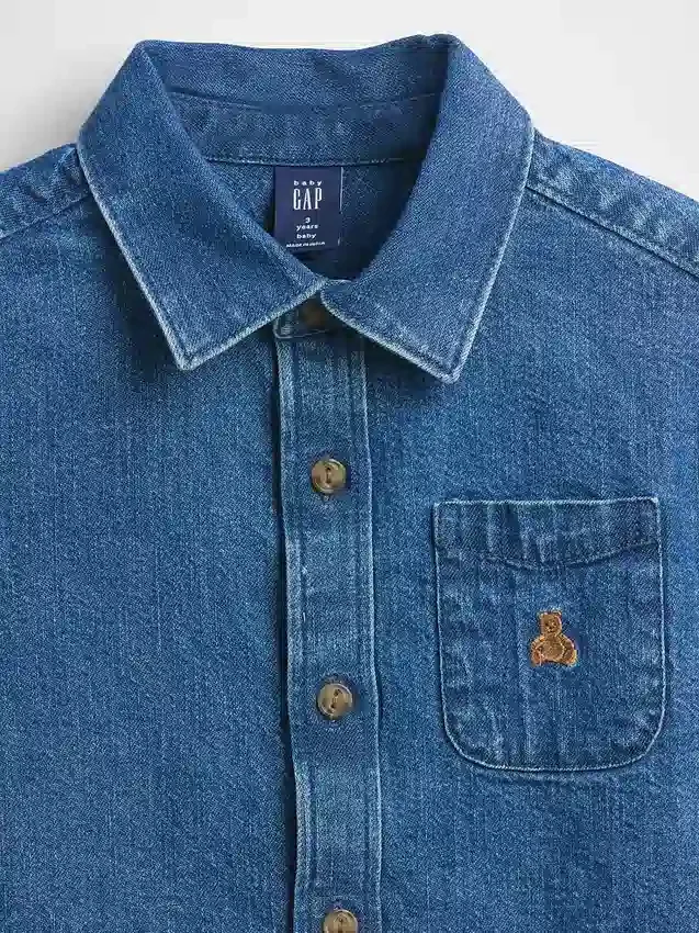 Camisas grandes de vaquero para bebés y niños pequeños