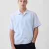 Camisas holgadas de lino y algodón con bajo recto
