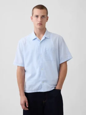 Camisas holgadas de lino y algodón con bajo recto