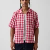Camisas holgadas de lino y algodón con bajo recto