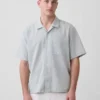 Camisas holgadas de lino y algodón con bajo recto