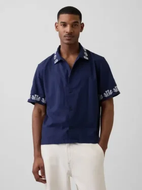Camisas holgadas de lino y algodón con bajo recto