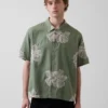 Camisas holgadas de lino y algodón con bajo recto