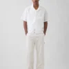 Camisas holgadas de lino y algodón con bajo recto