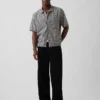 Camisas holgadas de lino y algodón con bajo recto