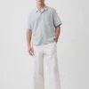 Camisas holgadas de lino y algodón con bajo recto