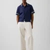 Camisas holgadas de lino y algodón con bajo recto