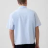 Camisas holgadas de lino y algodón con bajo recto