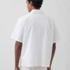 Camisas holgadas de lino y algodón con bajo recto