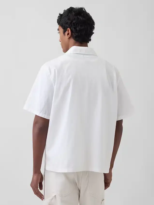 Camisas holgadas de lino y algodón con bajo recto