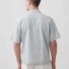 Camisas holgadas de lino y algodón con bajo recto