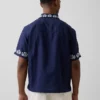 Camisas holgadas de lino y algodón con bajo recto
