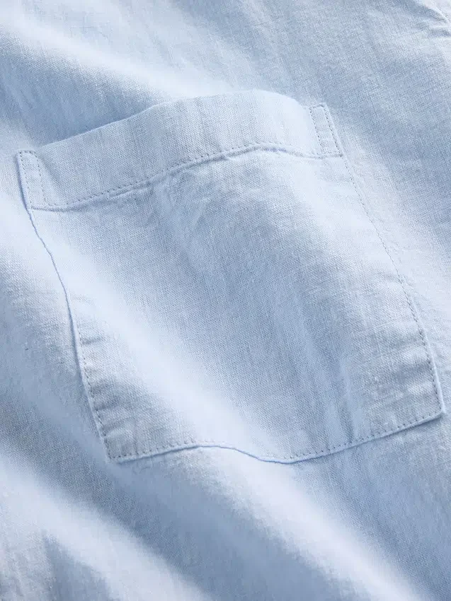 Camisas holgadas de lino y algodón con bajo recto