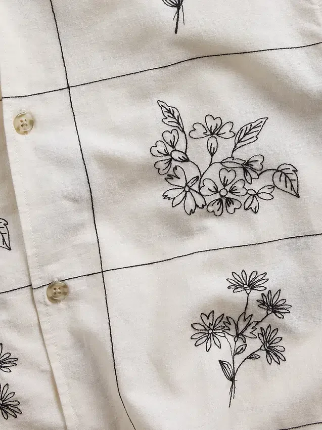 Camisas holgadas de lino y algodón con bajo recto