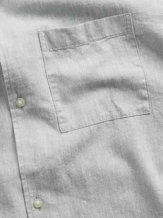 Camisas holgadas de lino y algodón con bajo recto