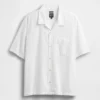 Camisas holgadas de lino y algodón con bajo recto