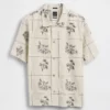 Camisas holgadas de lino y algodón con bajo recto