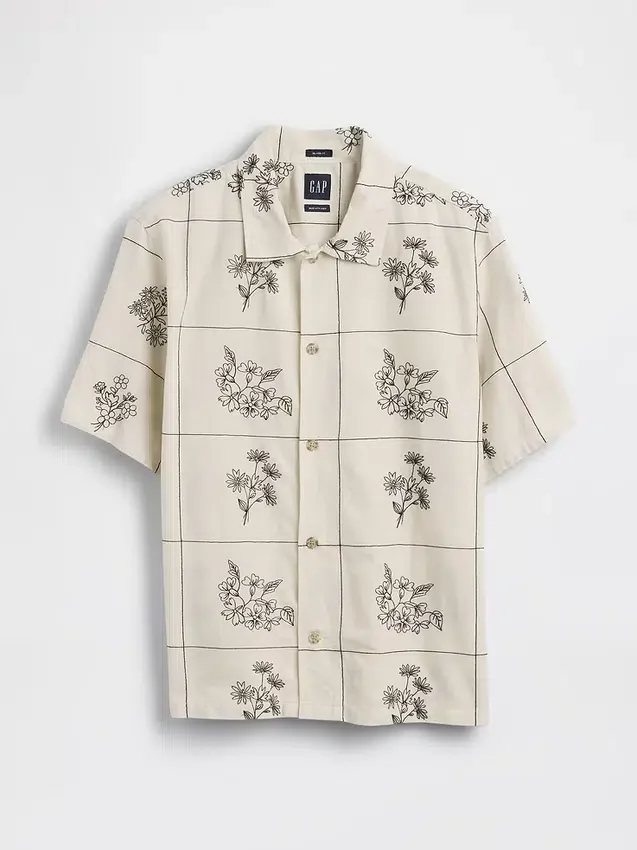 Camisas holgadas de lino y algodón con bajo recto