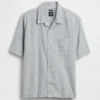 Camisas holgadas de lino y algodón con bajo recto