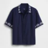 Camisas holgadas de lino y algodón con bajo recto