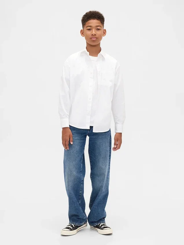Camisas holgadas de popelín para niños