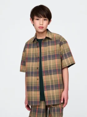 Camisas infantiles de cuadros de corte holgado