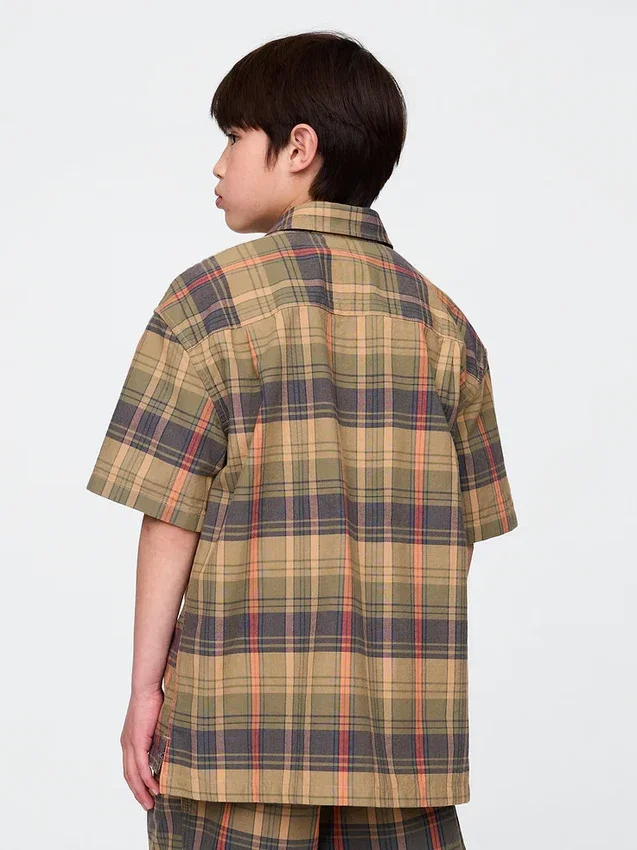 Camisas infantiles de cuadros de corte holgado