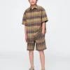 Camisas infantiles de cuadros de corte holgado