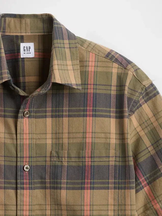 Camisas infantiles de cuadros de corte holgado
