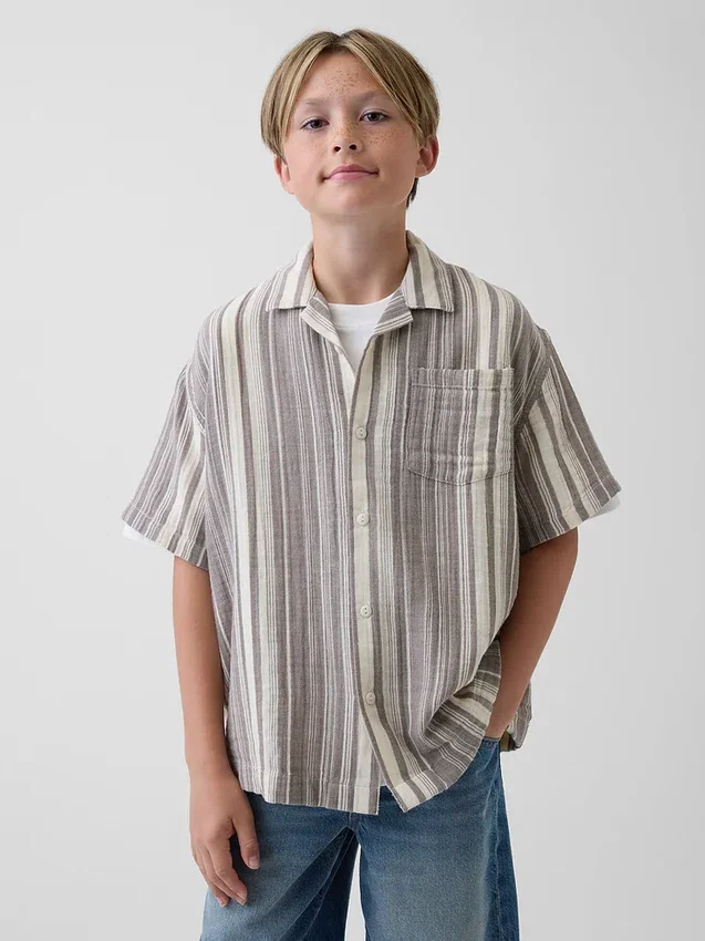 Camisas infantiles de gasa de algodón