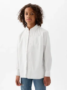 Camisas infantiles de popelín de algodón orgánico