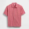 Camisas infantiles de popelín de algodón orgánico de corte holgado con rayas