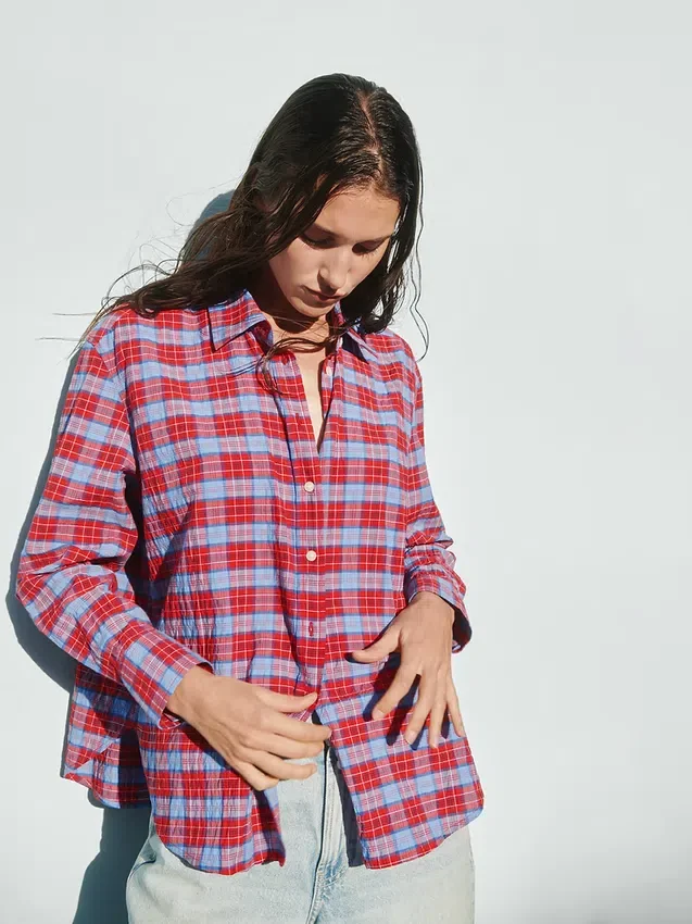 Camisas oversize a cuadros de seersucker