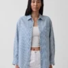 Camisas oversize de denim a rayas