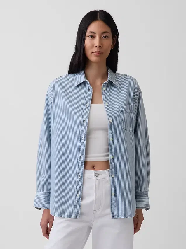 Camisas oversize de denim a rayas
