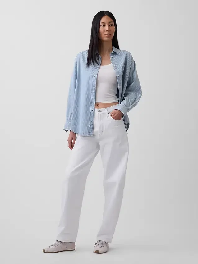 Camisas oversize de denim a rayas