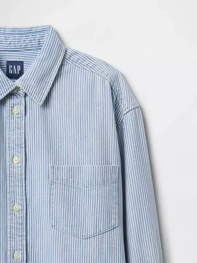 Camisas oversize de denim a rayas