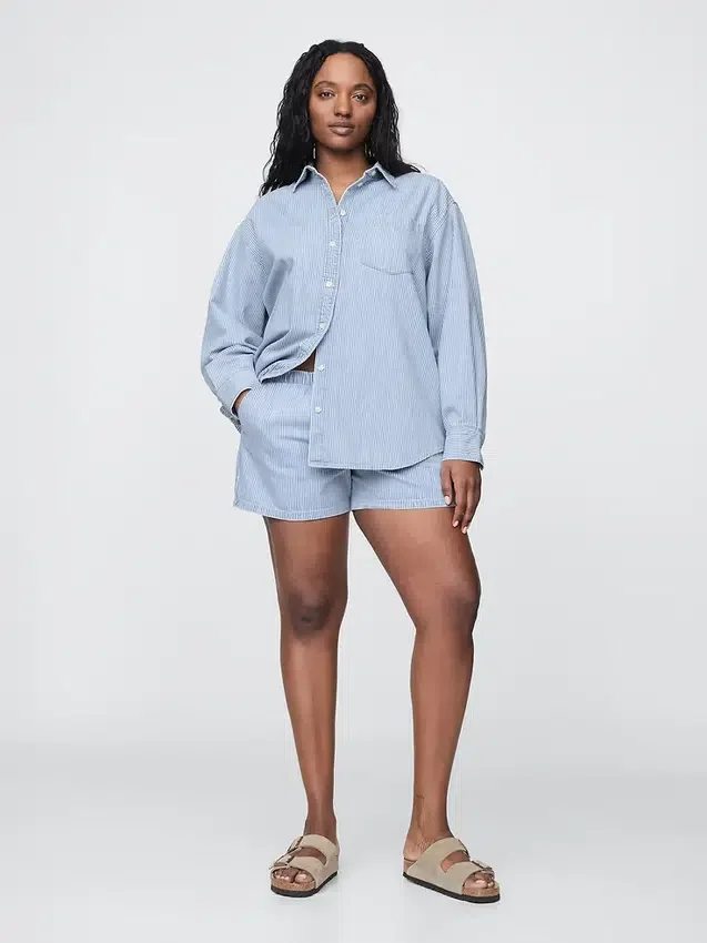 Camisas oversize de denim a rayas