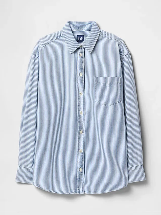 Camisas oversize de denim a rayas