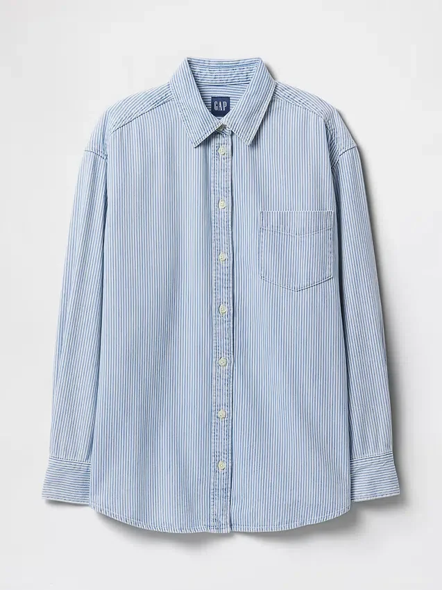 Camisas oversize de denim a rayas
